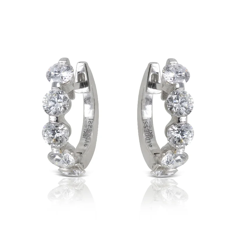 large statement earrings -Addessi Diamond Huggie Earrings