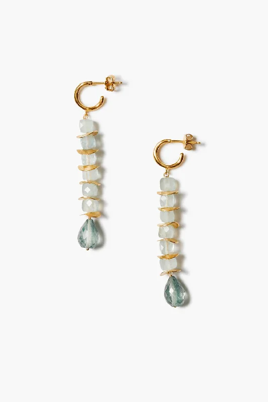 luxurious emerald earrings -Joya Earrings Aquamarine