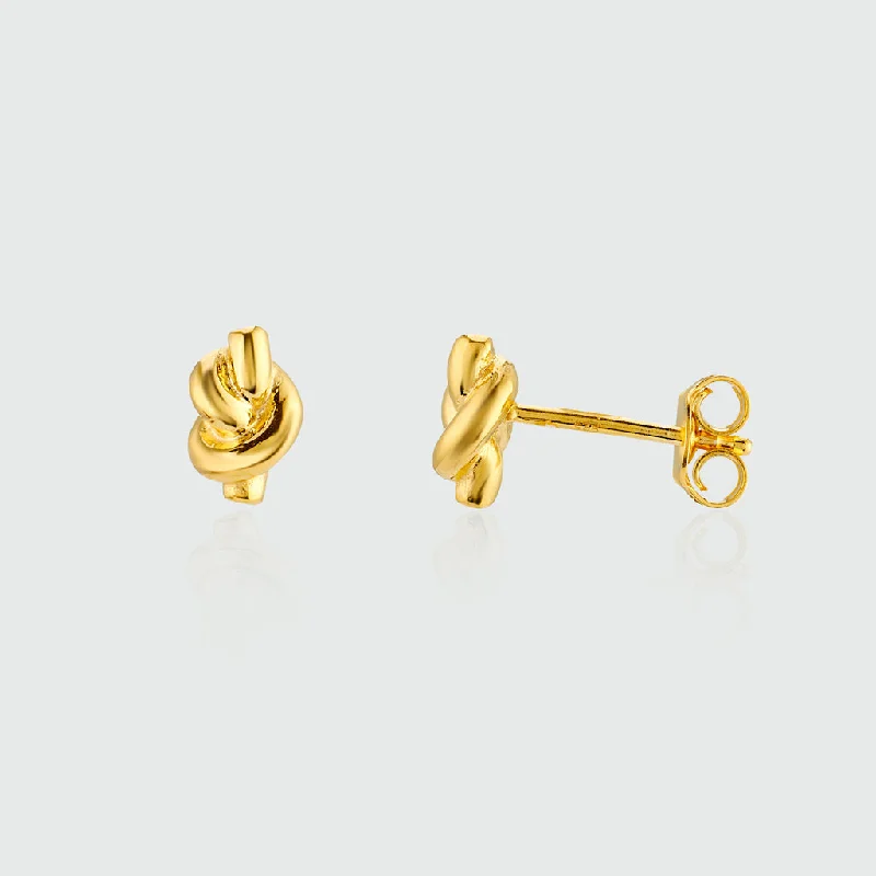 luxurious gold earrings -St Ives Gold Vermeil Knot Stud Earrings