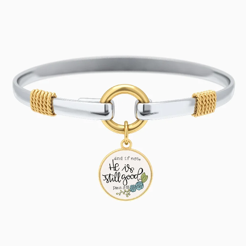 diamond bangle bracelets for women -Daniel 3:18 - Two-Tone Bracelet