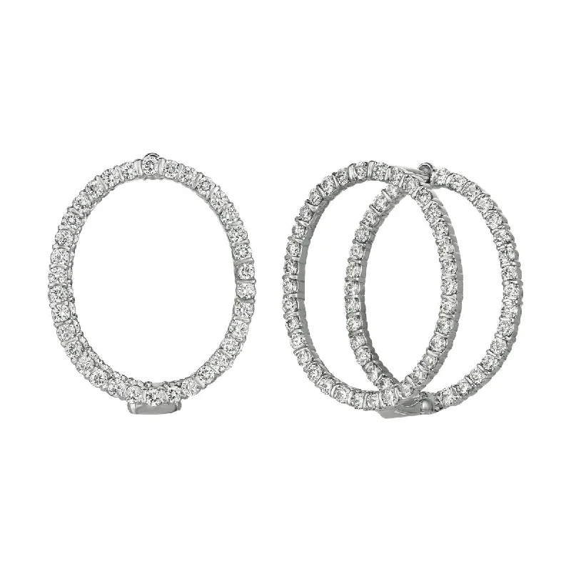 stylish earrings for women -Minilok Miroir Small Diamond Oval Earrings