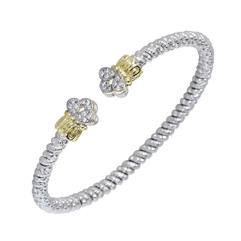 stackable silver bangles -Fleur de Lis 3mm Bracelet