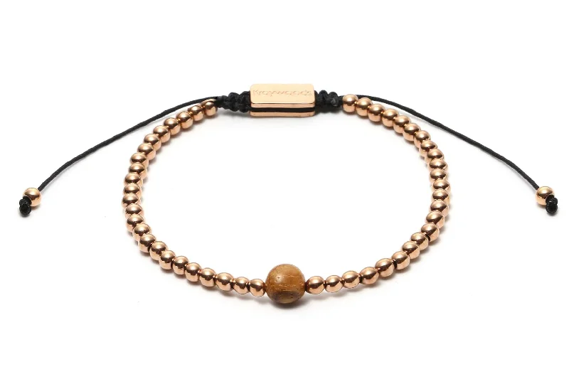 beaded bangles for women -Rose Gold Macrame Bracelet