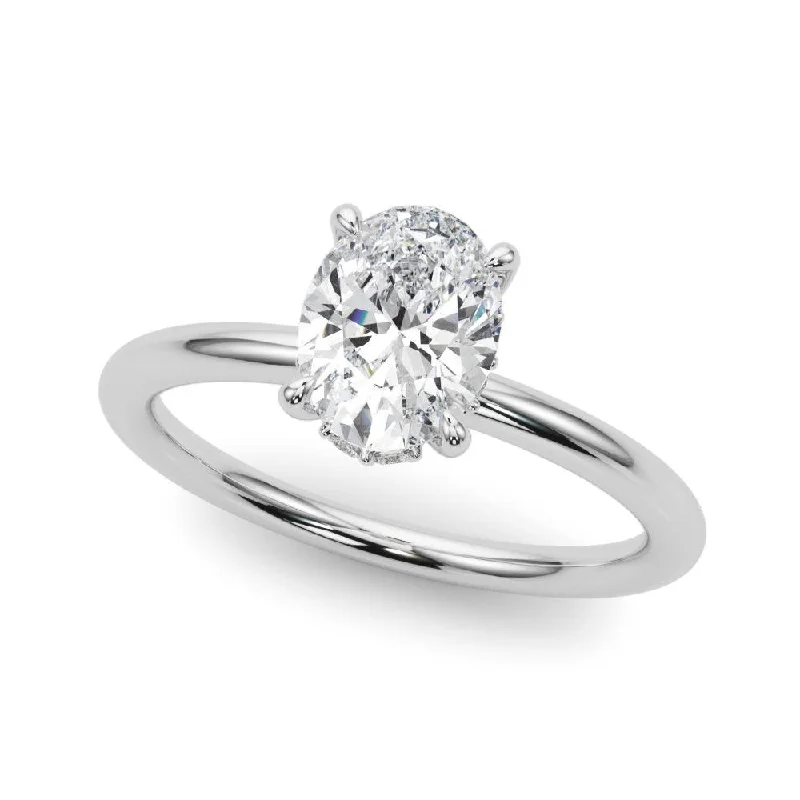 stylish rings for women -Vintage Olivia Oval Engagement Ring 1.0Ct IGI Certified