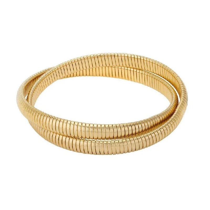 gold bracelets for women -Small Double Cobra Bracelet in Gold