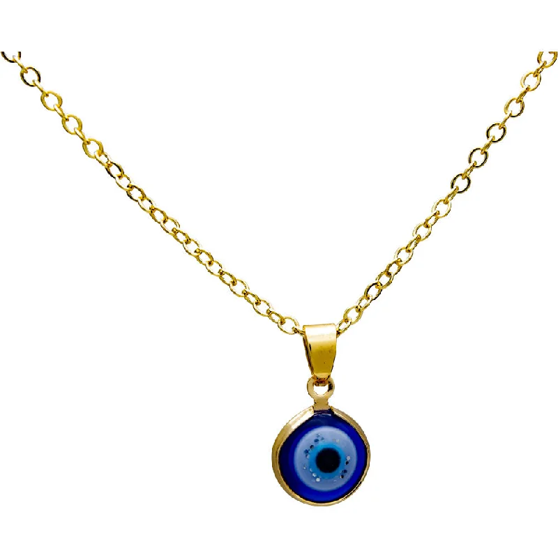 trendy women’s necklaces -Evil Eye Protection Necklace - Blue Evil Eye - Gold