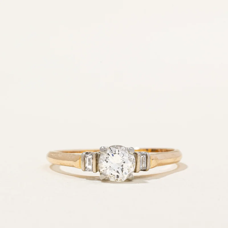 luxury engagement rings -Diamond Ring with Baguette Accent Stones| 0.51ctw VS1/VS2 G | SZ 6.75 |