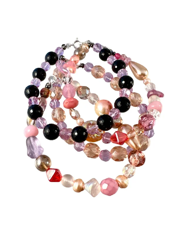 affordable bangle bracelets -Faceted Crystal Bead Bracelet in Assorted Colors