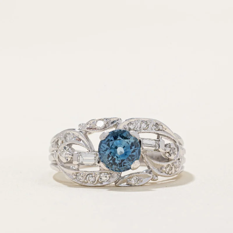 elegant vintage rings -Sapphire & Diamond Cocktail Ring | 1.19ct, 0.23ctw | SZ 6.25 |