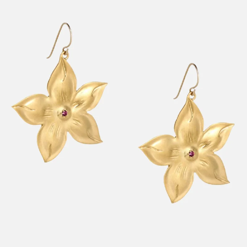 elegant dangle earrings -Fleur Dangles, Gold