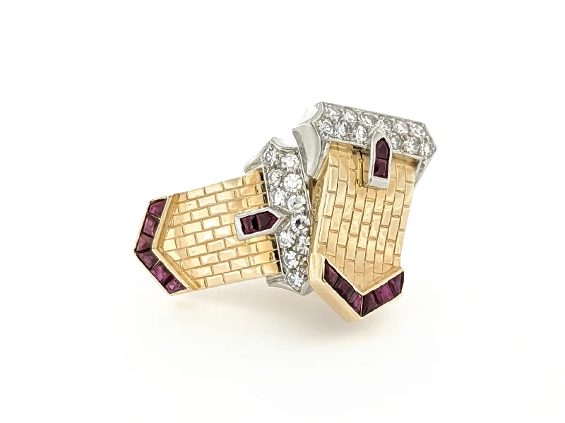 luxurious diamond earrings -SOLD- Art Deco "Belt-Buckle" Style Earrings