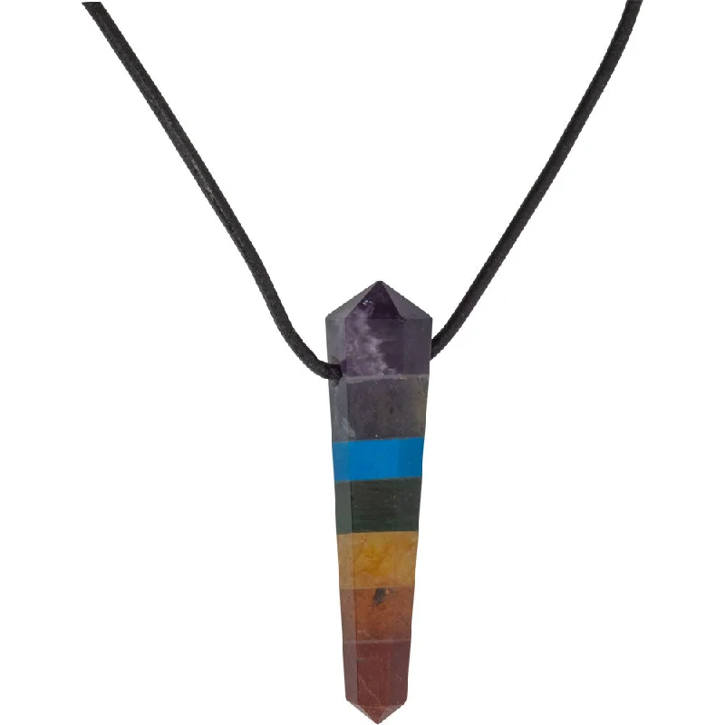 women’s diamond-encrusted necklaces -Double Terminated Point Necklace - Chakra