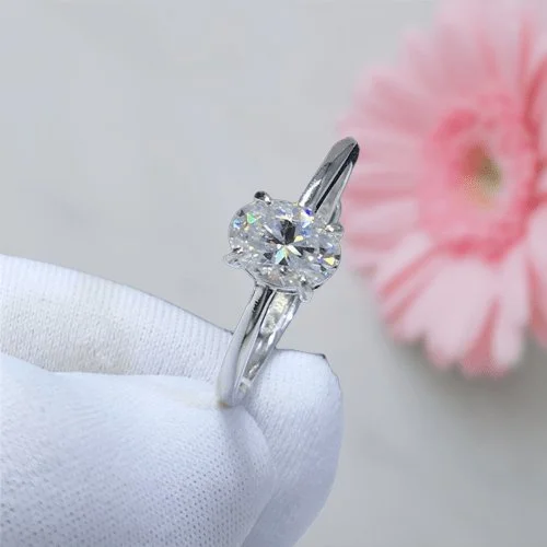 timeless wedding engagement rings -1 carat Oval Cut D Color Diamond Engagement Ring