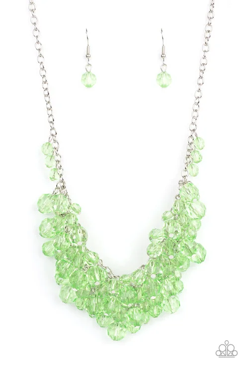 fashion statement necklaces -Let The Festivities Begin Green Necklace