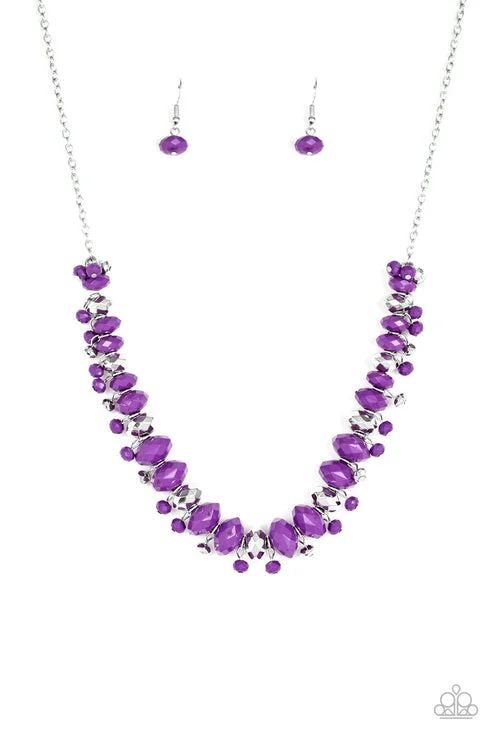 colorful stone necklaces -BRAGs To Riches Purple Necklace