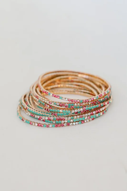 eco-friendly bracelets for women -FINAL SALE - Scarlett Multi Rhinestone Bracelet Set