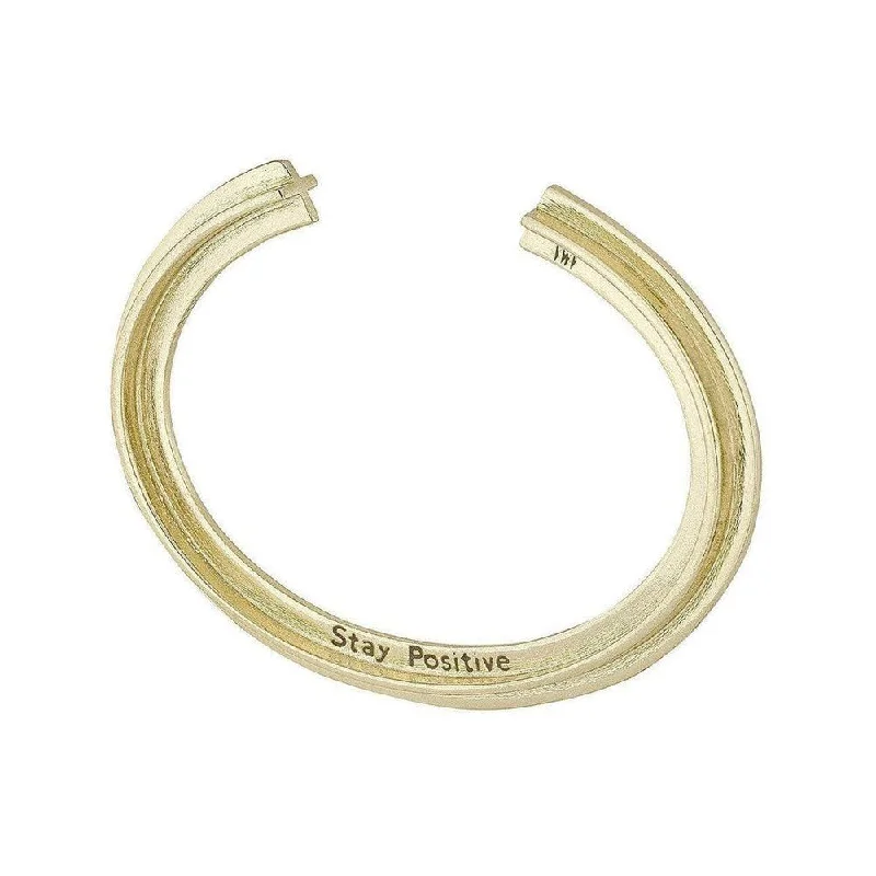 elegant bangles for women -Plus Sign Stay Positive Bracelet