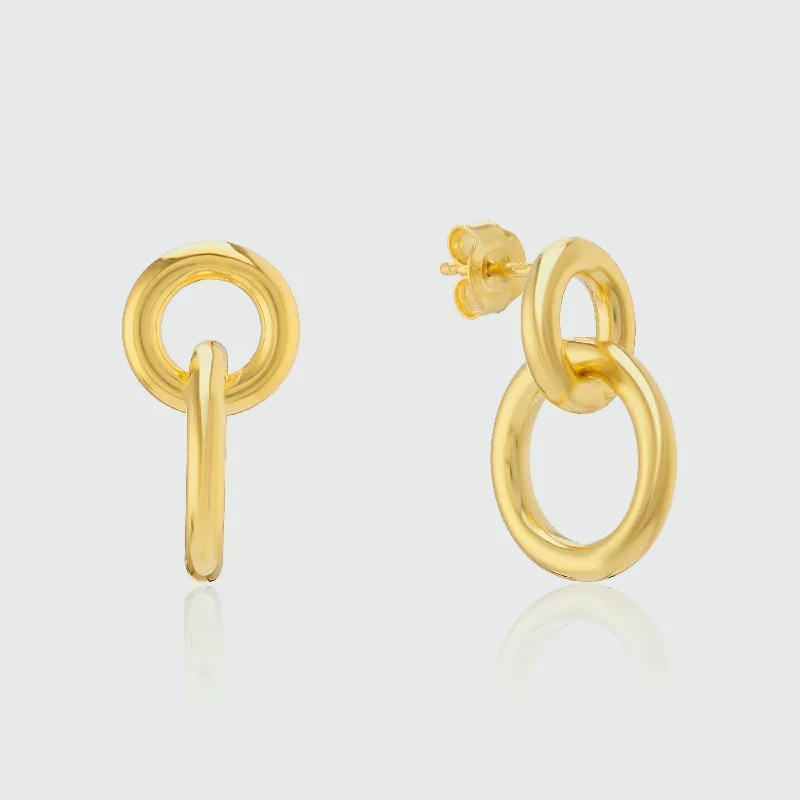 romantic drop earrings -Kelso Large Chunky Gold Vermeil Earrings