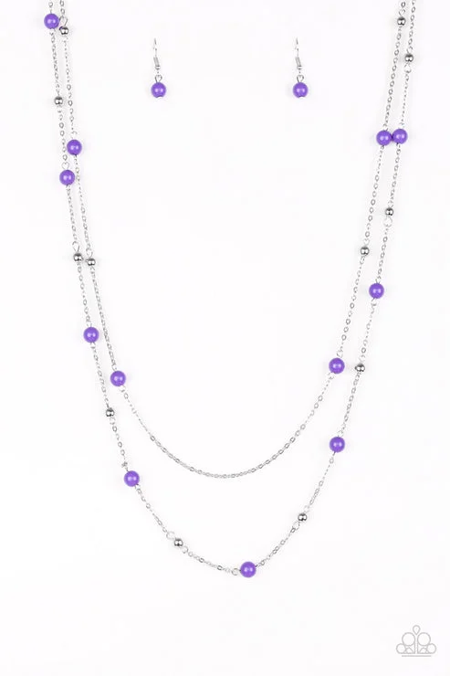 meaningful necklaces for women -Beach Party Pageant Purple Necklace