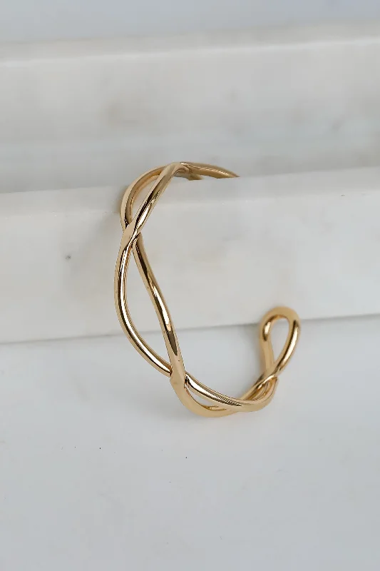 fashion bangles for women -Hannah Gold Cuff Bracelet